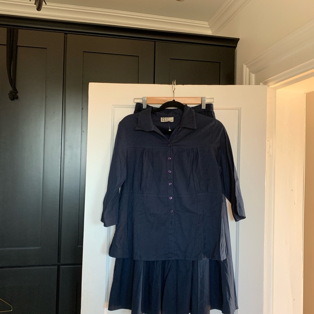 Navy Maxi Skirt and Top Set.  8